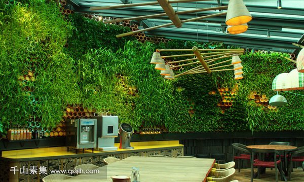 餐厅植物墙,植物墙设计,植物墙景观