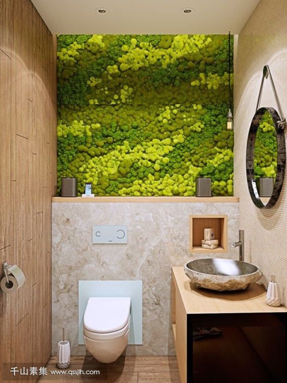 卫生间也能装植物墙？这才是卫生间设计，你家那个顶多叫厕