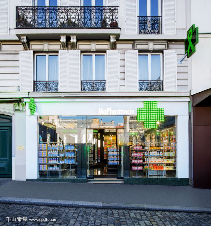 巴黎的药店MaPharmacie被植物墙包围着