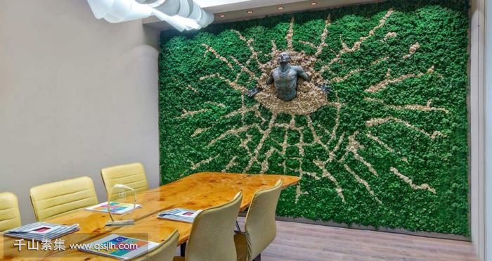 【珠海植物墙】Caloni Trasporti公司植物墙 天然的艺术品