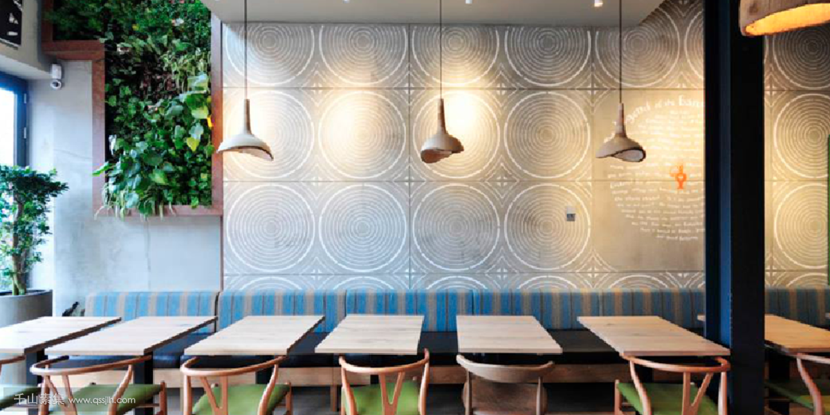 餐厅垂直绿化植物墙