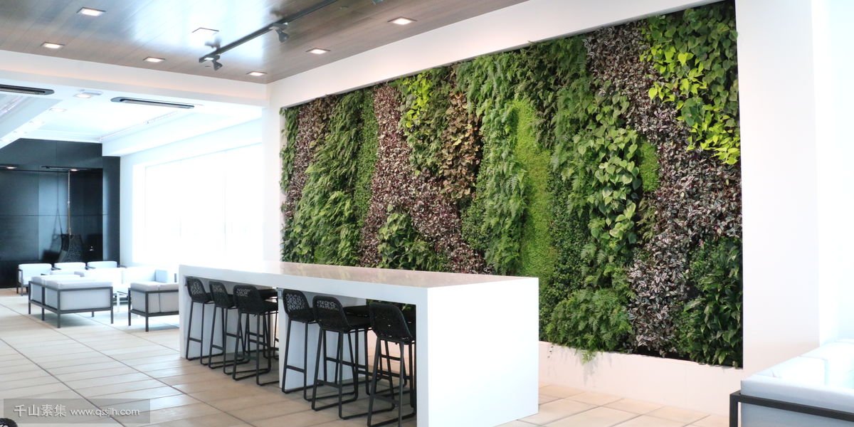 机场休息区植物墙，缔造时尚现代的休娱空间
